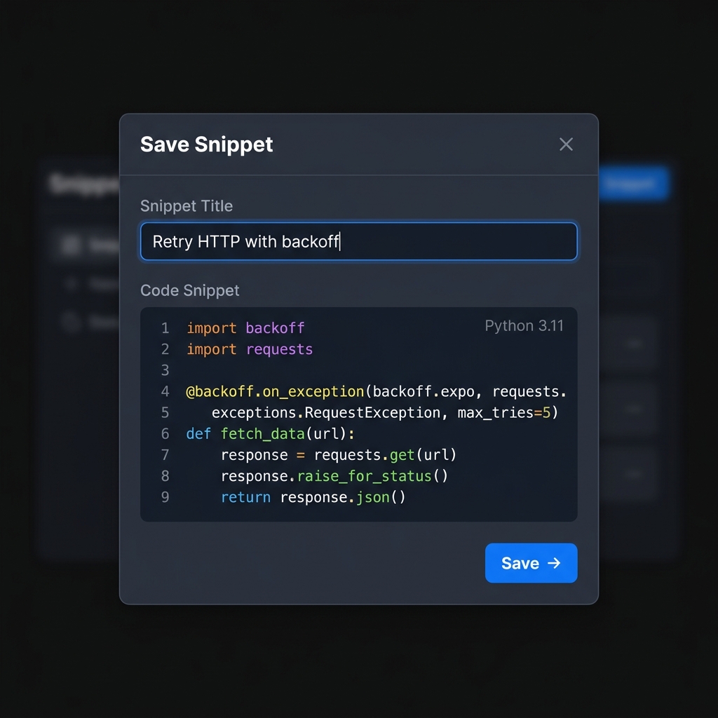 Save Snippet Flow
